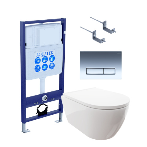 Сет унитаз + инсталляция Aquatek SET AQUATEK ПОЛАРИС-023 4в1